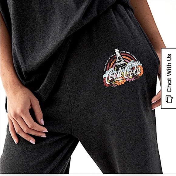 NWT Pac Sun's Desert Dreamer Coca-Cola Rainbow Unisex Exclusive Black Sweatpants - Picture 2 of 8